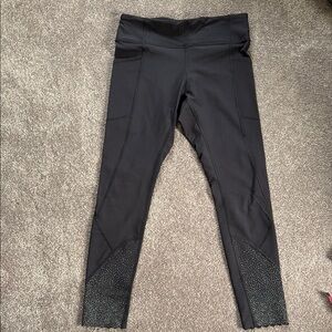 Lululemon Athletica Black Leggings with Ankle Detail